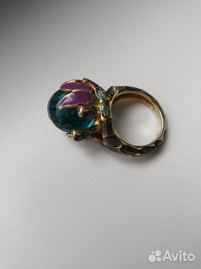 Кольцо серебряное с эмалью