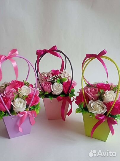 Букет из мыльных роз