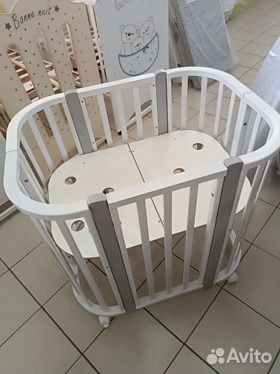 Детская кроватка овальная трансформер 5 в 1