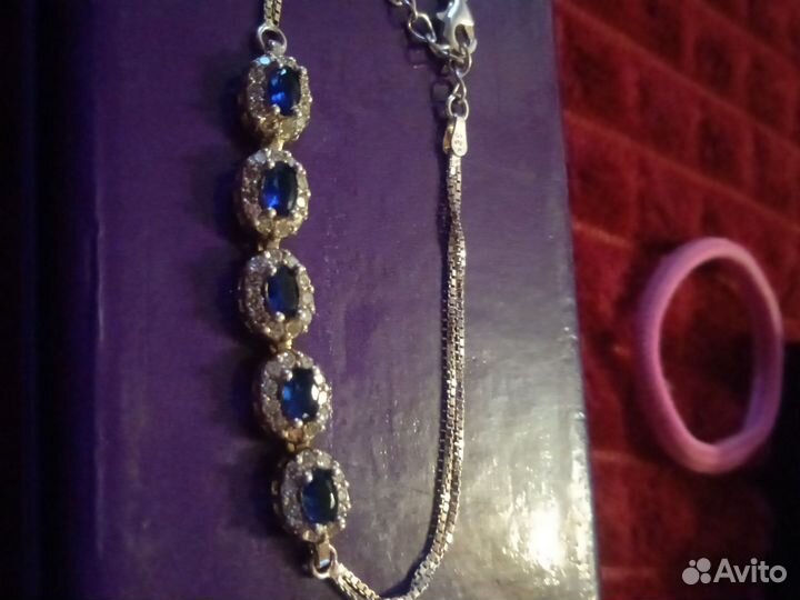 Серебряный браслет с натуральными камнями