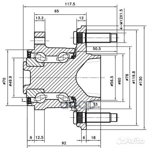 Ступица задняя зад лев Z89438R Zikmar