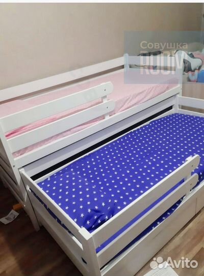 Детская Кровать из бука для двоих