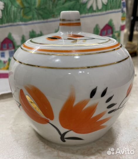 Сахарница винтаж фарфор Вербилки