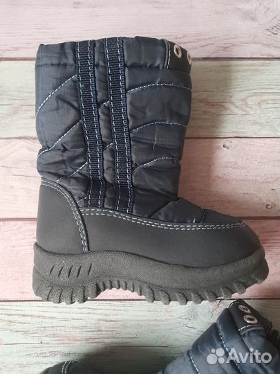 15,0см. Зимние сапоги на замке-молнии, б/у