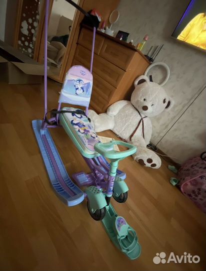 Снегокат с колесами почти новый