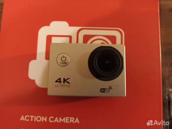 Экшн камера 4к с аквабоксом и наборои адаптеров