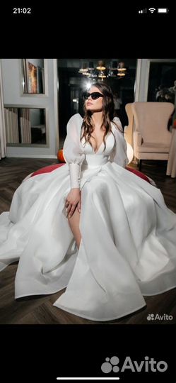 Свадебное платье 44 46 бу