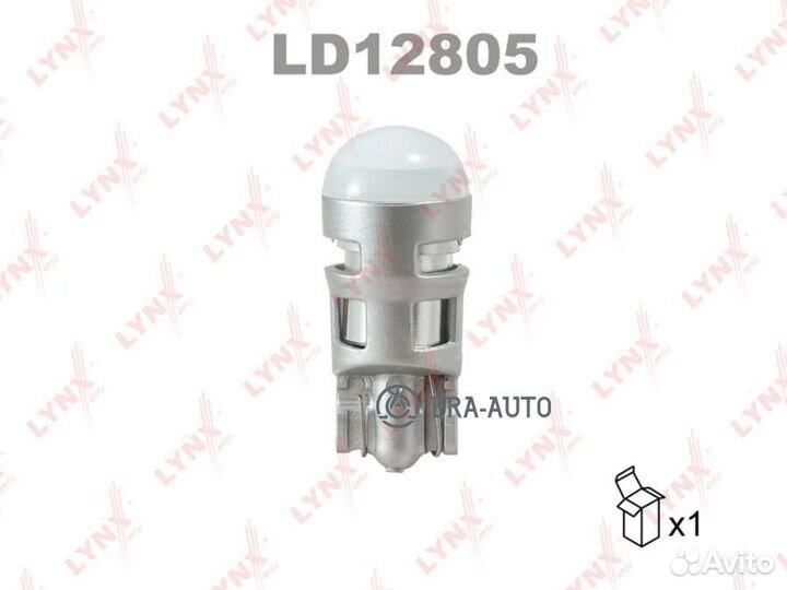 Lynxauto LD12805 Лампа светодиодная LED W5W T10 12