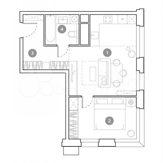 2-к. квартира, 43 м², 9/25 эт.