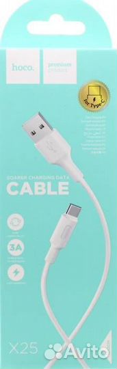 USB Кабель Type-C hoco X25, 2A, 1 м. Белый