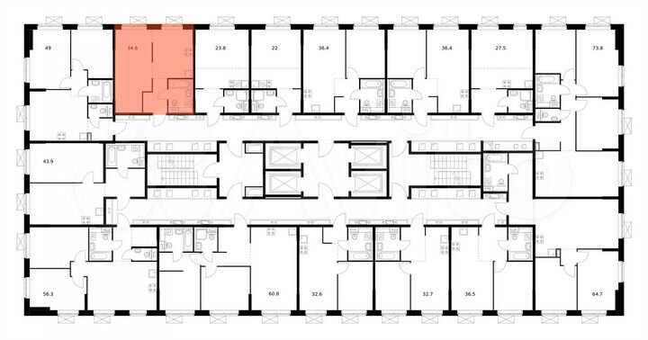 1-к. квартира, 34,6 м², 14/20 эт.