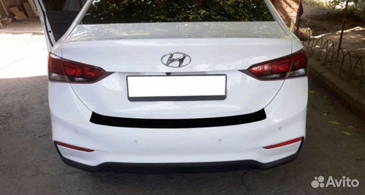 Накладка на задний бампер Hyundai Solaris 2