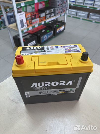 Аккумулятор aurora S46B24R AGM Asia 45Ah 370A Пп