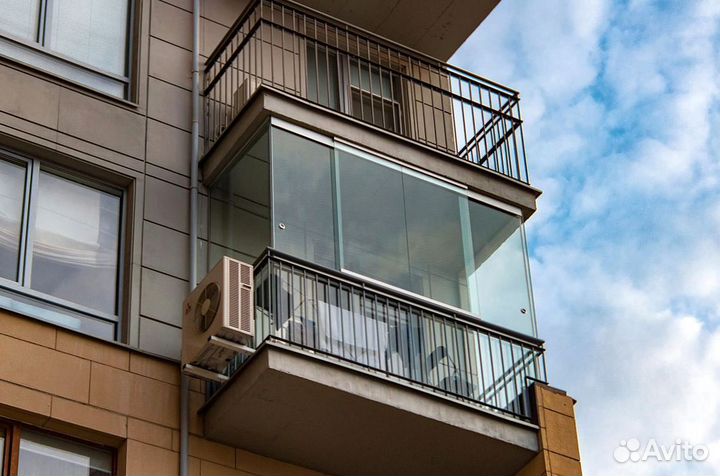 Безрамное остекление панорамное террас