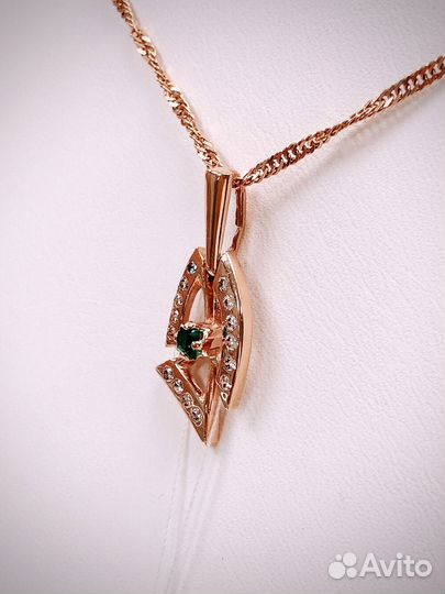 Подвеска с фианитом из золота 585