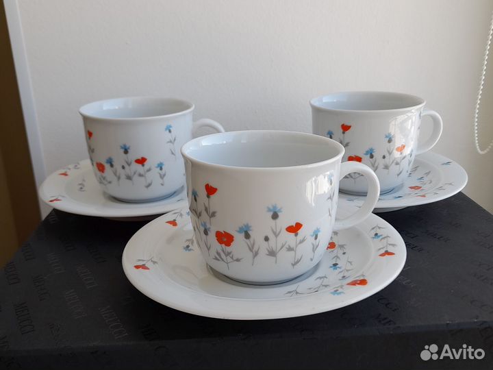 Чайно-кофейная пара фарфор SEP ГДР 3 шт