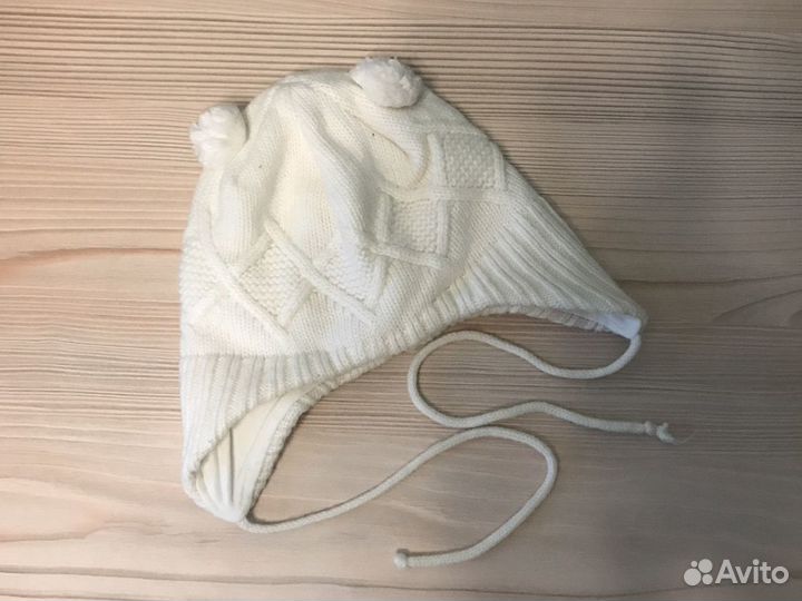 Шапка вязаная на девочку двуслойная