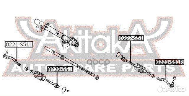 Наконечник рулевой правый 0221-S51R asva