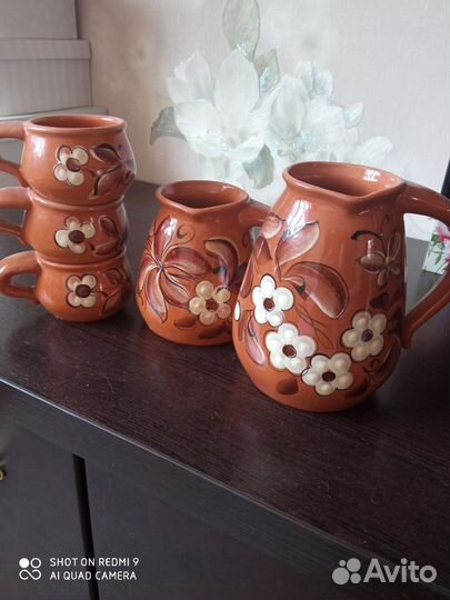 Кофейный набор СССР первый из керамики 2-глина