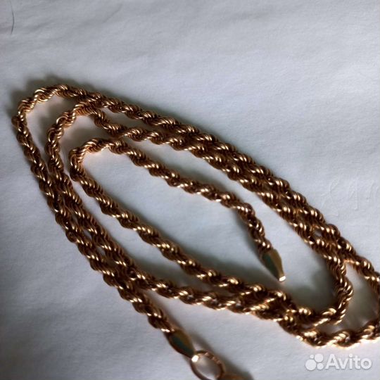 Золотая цепь веревка СССР 583 пробы