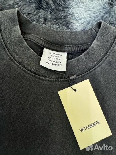 Футболка оверсайз Vetements Limited Edition серая