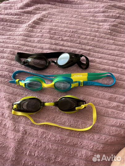 Очки для плавания детские и зажимы для носа