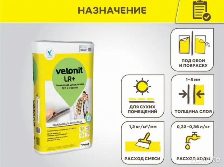 Шпаклевка финишная vetonit lr