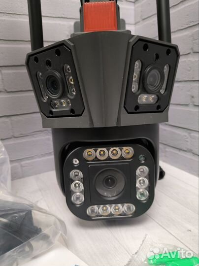 Камера видеонаблюдения wifi уличная 3 объектива