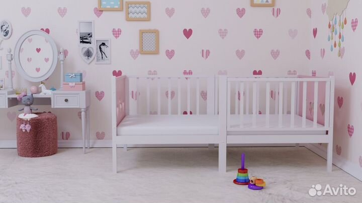 Кроватка из натурального дерева Лисенок от 2х лет