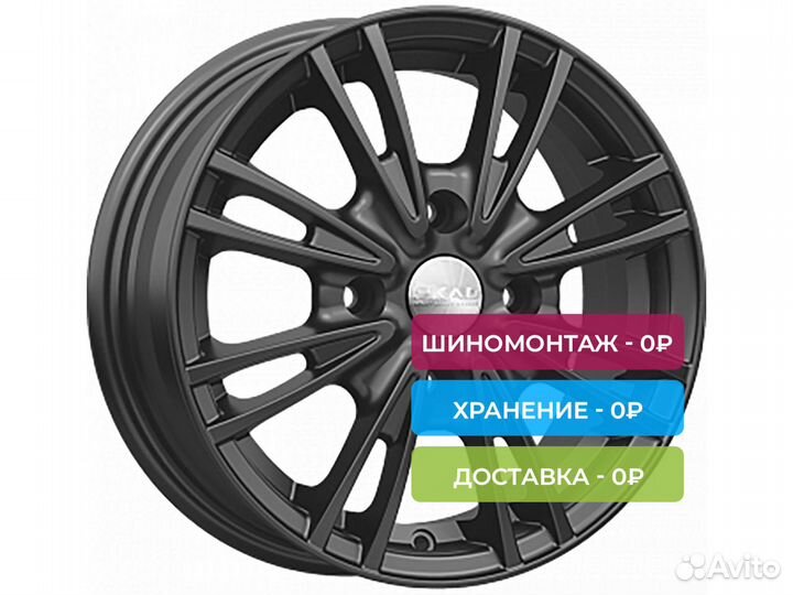 R14 4x100 5,5J ET45 D67,1 Скад Пантера Чёрный барх