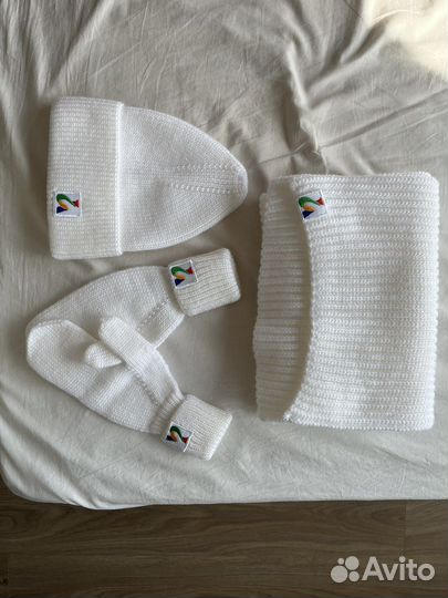 Шарф шапка варежки