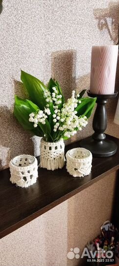 Подсвечники макраме