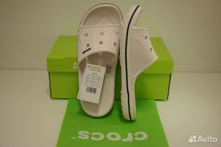 Сланцы Crocs Bayaband Slide в коробке с джибитсами