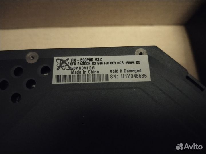 Видеокарта XFX RX 590 FatBoy 8gb (не GME)