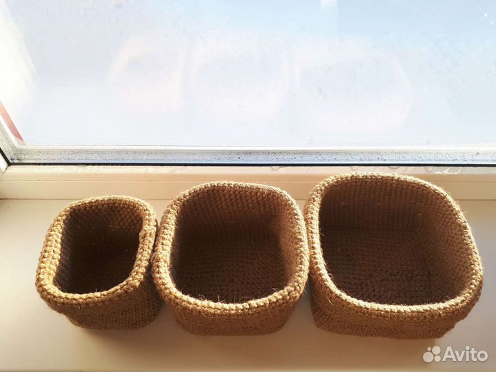 Комплект джутовых корзин