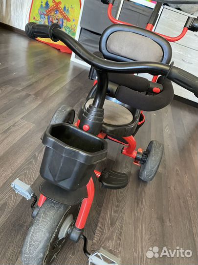 Детский трехколесный велосипед трость