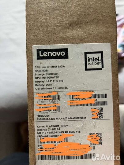 Новый Lenovo IdeaPad 3 15ITL05 IPS I3 ssd 256 8Gb