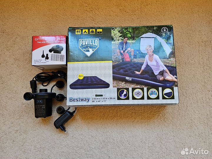 Матрас двуспальный надувной bestway с эл.насосом