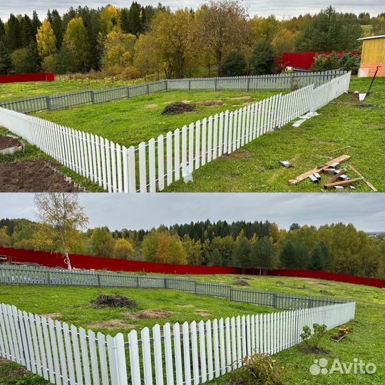 Забор из профлиста. Ворота. Калитки. Сваи