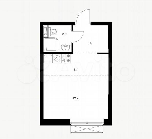 Квартира-студия, 24,5 м², 10/12 эт.