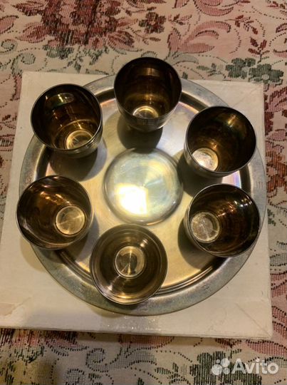 Стопки мельхиор с позолотой СССР