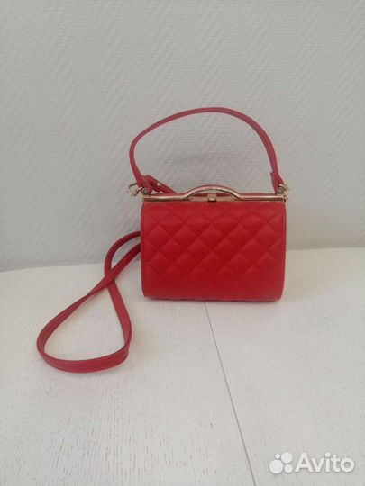 Сумка женская натуральная кожа красная