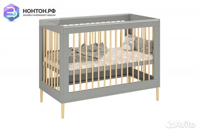 Кроватка детская Polini kids Simple 360 серый / на