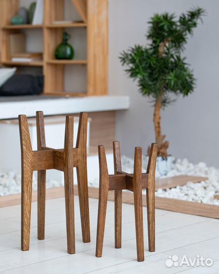 Подставка для цветов напольная деревянная