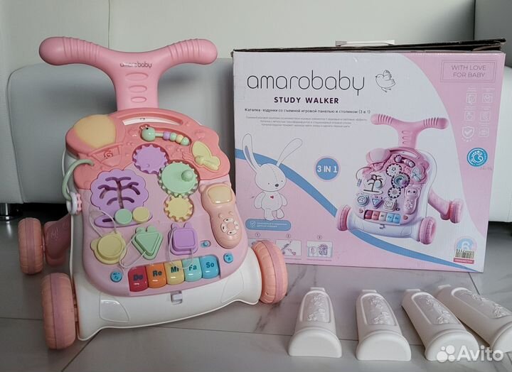 Ходунки каталка Amarobaby 3 в 1