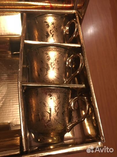 Чайные кружки золотые 6 шт