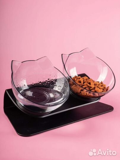 Миска двойная для животных на подставке