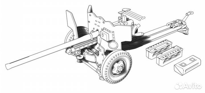 Сборная модель ACE72562 US M-1 57mm AT gun on M-2