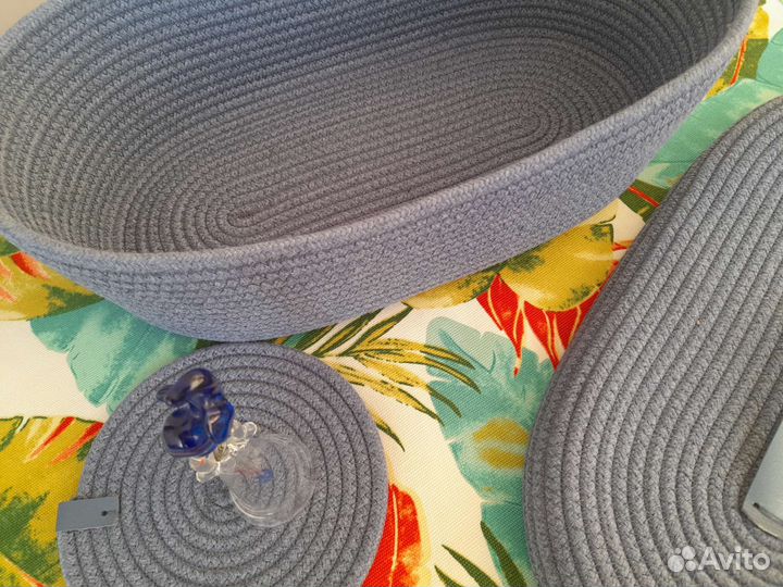 Интерьерные корзины из шнура в наличии