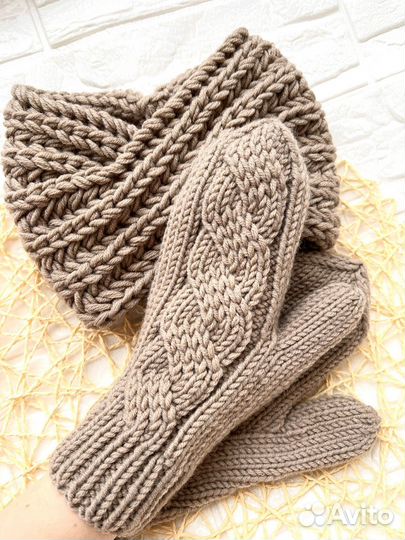 Комплекты повязка варежки снуд митенки